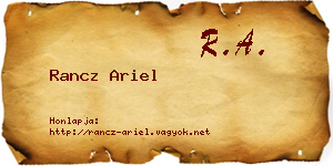 Rancz Ariel névjegykártya
